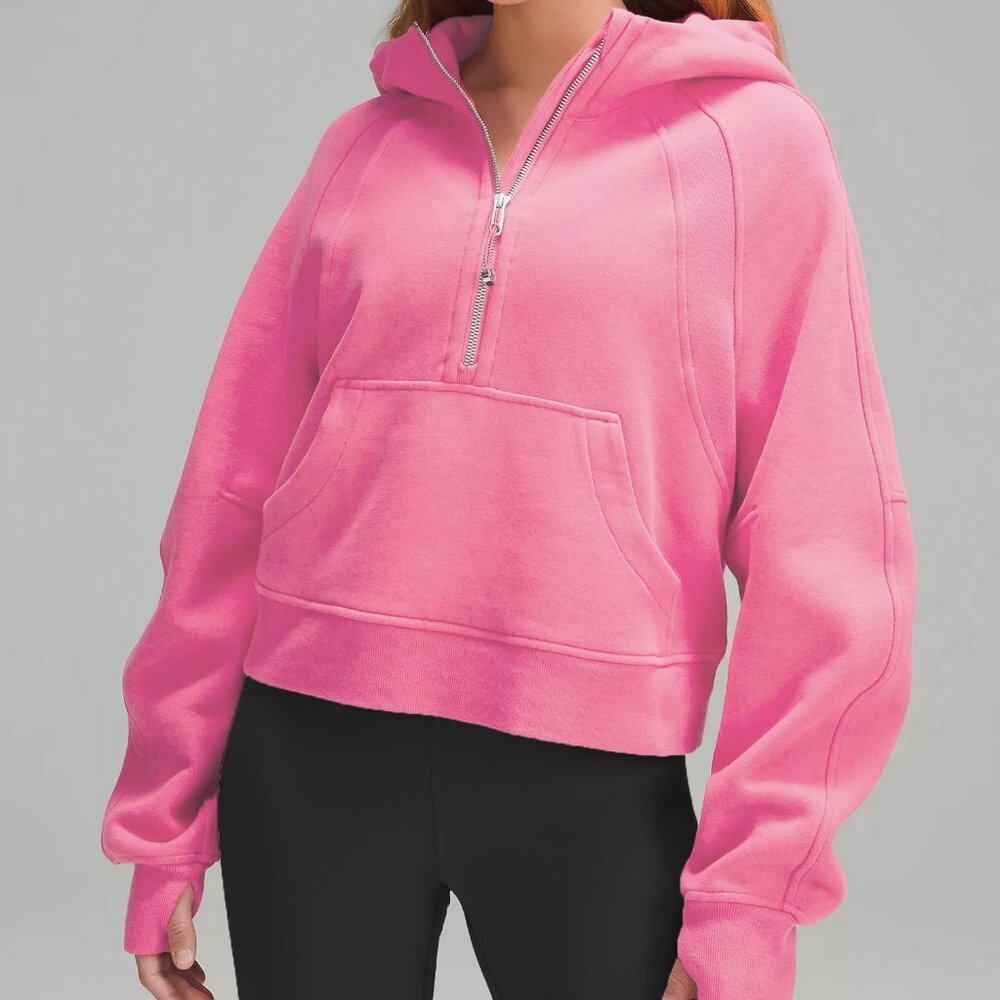 Half Zip Cropped Hoodie